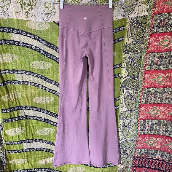 Athleta Mauve Salutation Stash High Rise Flare Size Extra Small - Picture 7 of 14